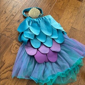 HANNA ANDERSSON KIDS Mermaid Scale Costume Skirt & Headband - Turquoise & Purple